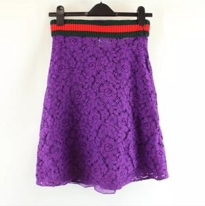 Gucci Cluny Lace Skirt SZ 42